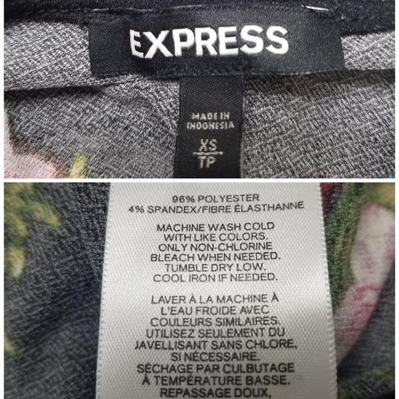 EXPRESS Floral textured Ruffle sleeve Top XS - Picture 7 of 7